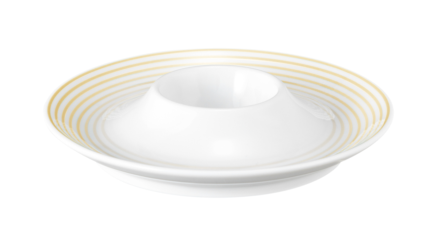 Seltmann Eierbecher mit Ablage (glatt), Form: Blues, Dekor: 57719 Sandbeige