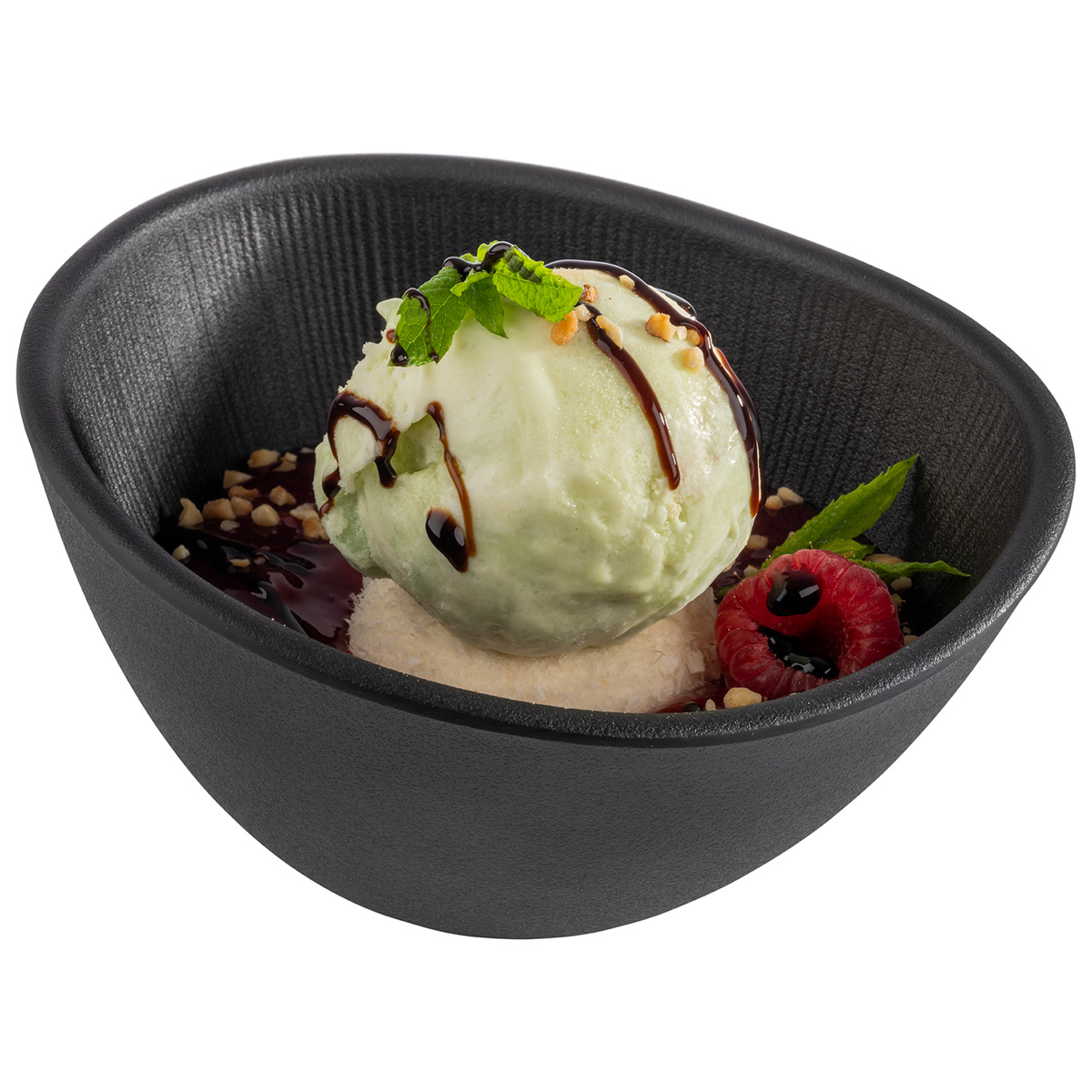 Schale -NERO-, 14,5 x 12,5 cm, H: 8 cm, Melamin, schwarz, 0,3 Liter