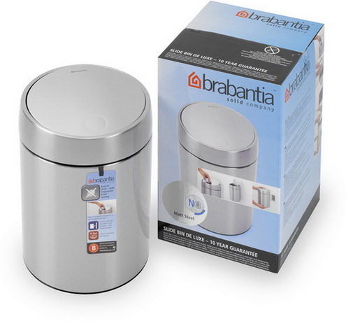 Brabantia Slide Bin 5 L De Luxe Matt Steel Fingerprint Proof