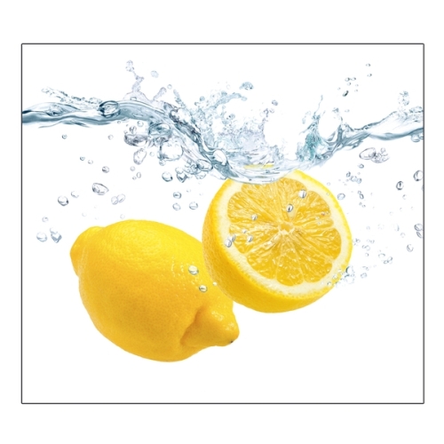 Zeller Herdblende-/Abdeckplatte Lemon Splash, Glas 56x50 cm