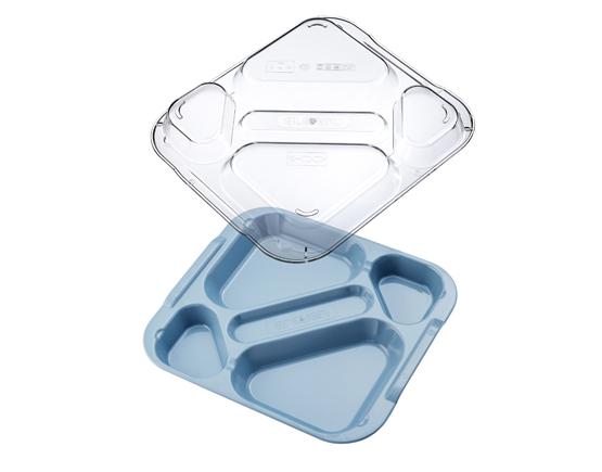 ARAVEN Behälter 5 Abteile PC BLAU MIT TRANSPARENTEM DECKEL