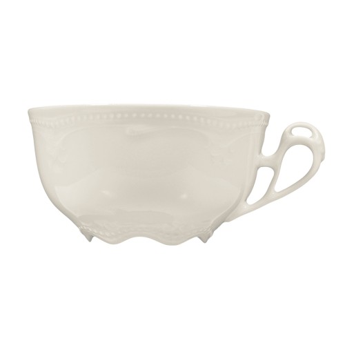 Seltmann Teeobertasse 0,14 l, rund mit Relief, Form: Rubin, weiss cream, hohe Kantenschlagfestigkeit, Made in Germany