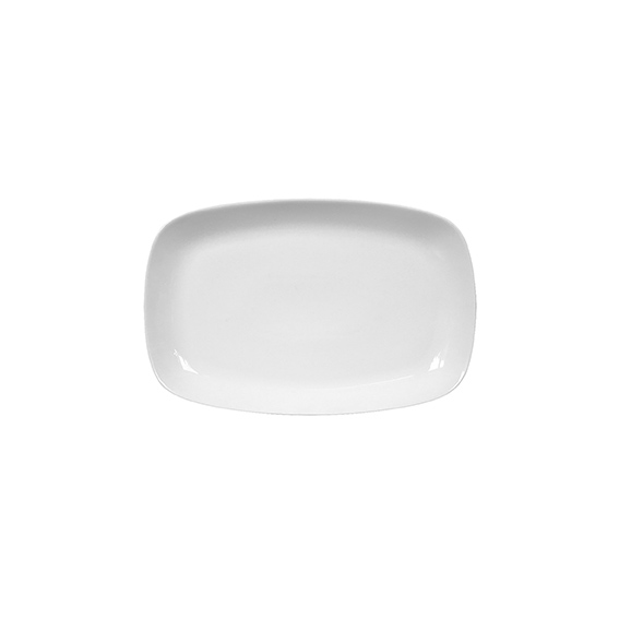 Platte eckig 21 cm - Form: Universalartikel -, weiss - aus Porzellan. Hersteller: Eschenbach., "Made in Germany".