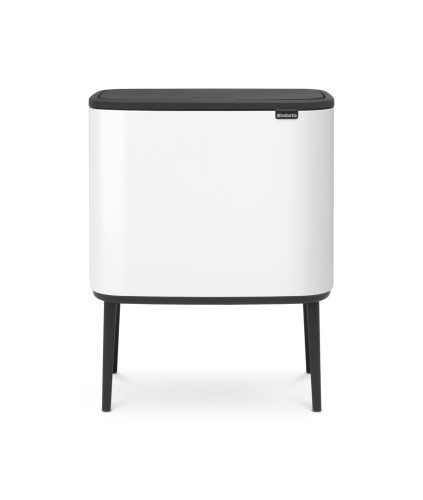 Bo Touch Bin Abfallbehälter 3x11 Liter, Brabantia - Design-Abfalleimer auf Beinen mit zwei Kunststoff-Inneneimern (11 + 23 Liter) zur