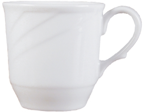 Arcadia Obertasse stapelbar, 0,21l, aus weißem Porzellan, von caterado. Made in Europe