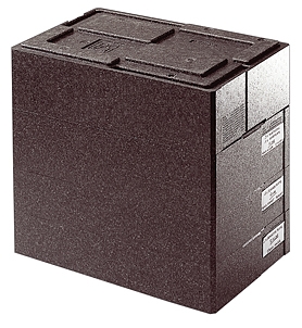 GN 1/1 System-Tablett 53 x 32,5 cm, Nutzhöhe 4 cm 18/10 Edelstahl fest verschraubte, verchromte Griffe inkl. Distanzstücke