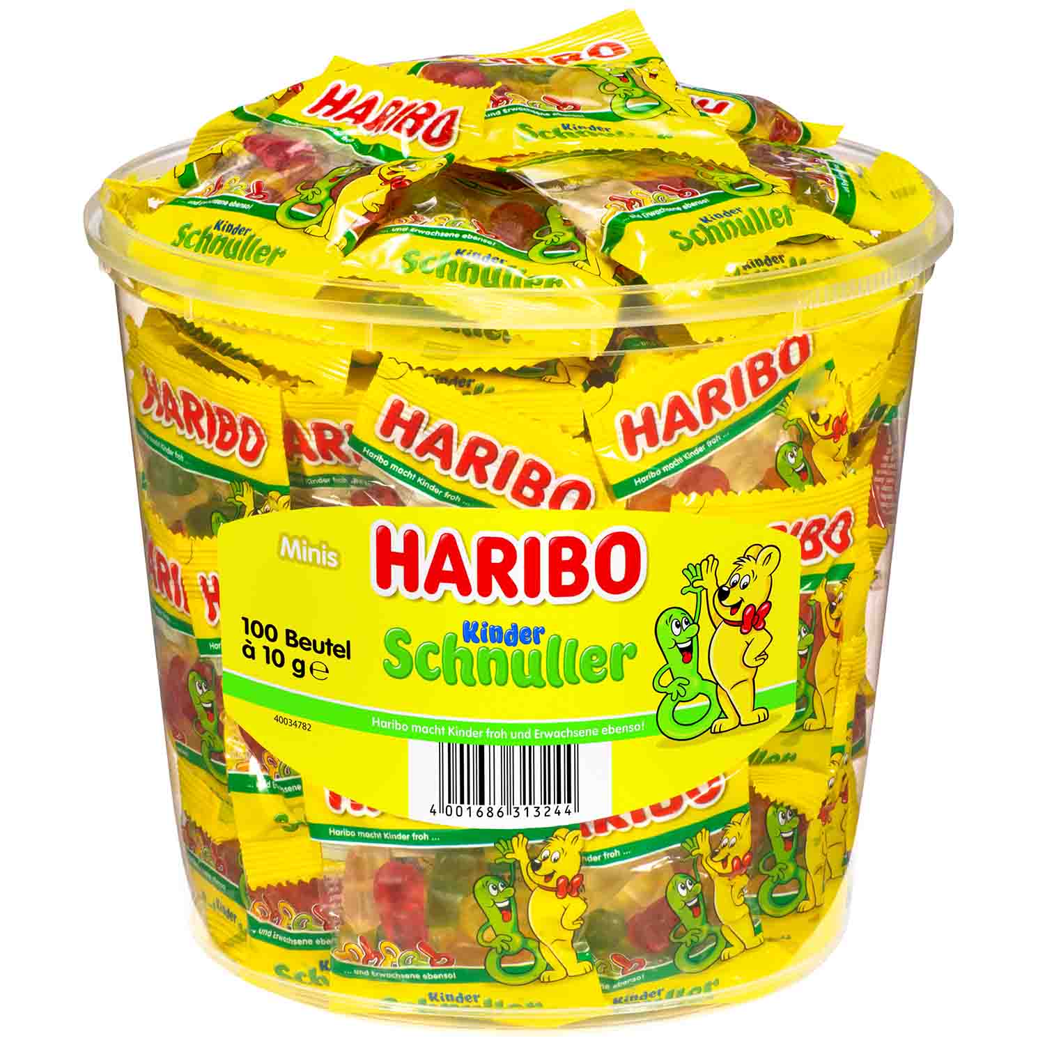 Haribo Kinder Schnuller Minibeutel 100 Minibeutel à 10g.