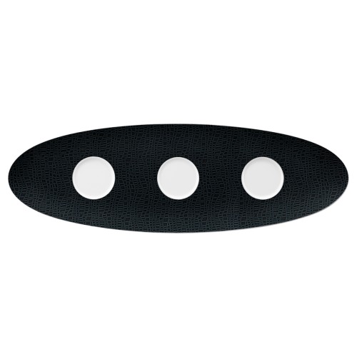 Seltmann Setplatte 44 cm, oval, Form: Coup Fine Dining, Dekor: 57350 schwarz, hohe Kantenschlagfestigkeit, Made in Germany
