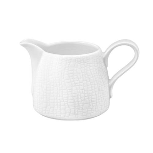 Seltmann Milchkännchen 0,26 l, rund, Form: Life, Dekor: 25676 Fashion luxury white, hohe Kantenschlagfestigkeit, Made in Germany
