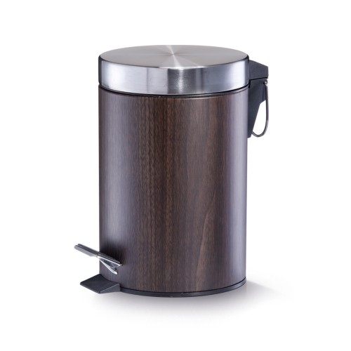 Zeller Treteimer, 3 ltr., Walnussdekor, Metall