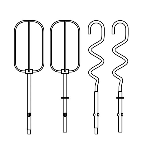 FOODIE Schneebesen + Knethaken für Handmixer, Z00604- steel, Maße: 92 x 92 x 80 mm