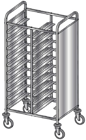 ETERNASOLID® Tablettwagen 20 GN, 2 Seiten Verkleidung Edelstahl