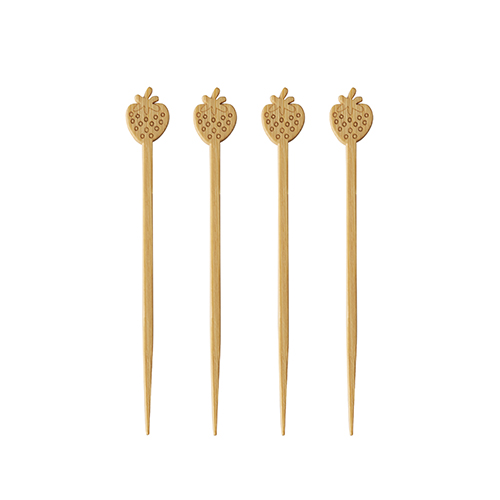 100 Fingerfood - Picker "pure" 9 cm "Strawberry" von PAPSTAR