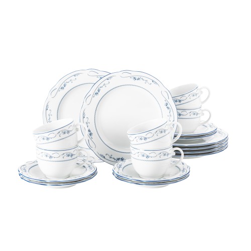 Seltmann Kaffeeservice 18-teilig, rund mit Relief, Form: Desiree, Dekor: 44935 Aalborg, hohe Kantenschlagfestigkeit, Made in Germany