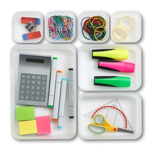 Zeller Schubladen-Einteiler, 7-er Set, Kunststoff 4x 8,6 x 8,6 x 4,6 cm sowie 2x 17,9 x 13 x 4,5 cm und 1x 26,5 x 18,4 x 4,5 cm