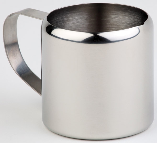 Milchkännchen / Sahnegießer Ø 6 cm, H: 6 cm Edelstahl außen hochglänzend Inhalt 0,15 Liter spülmaschinengeeignet