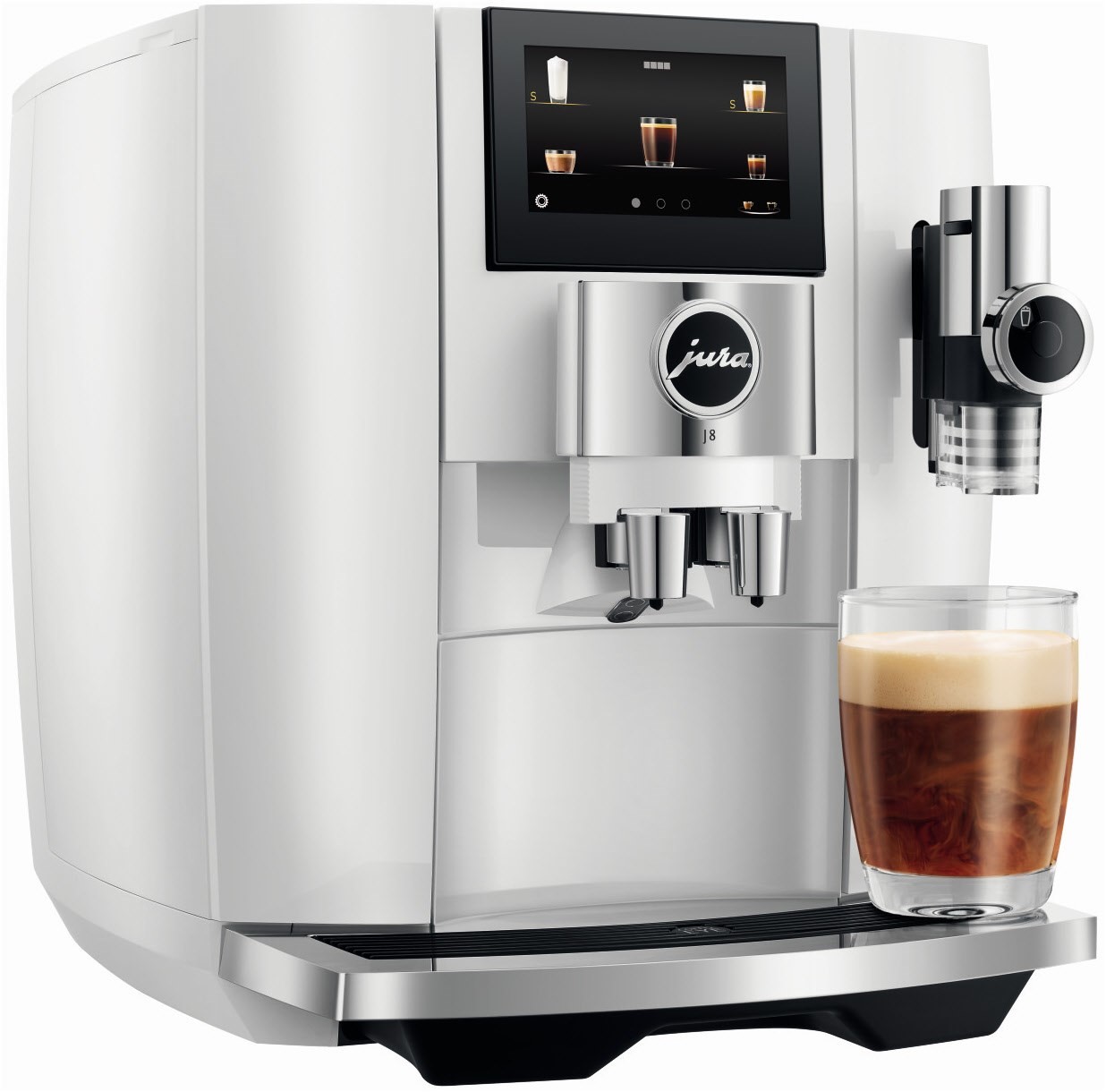 Kaffeevollautomat J8 "State of the Art", in Piano White, 1,9 Liter Füllmenge Wassertank, Breite 31,8cm, Höhe 34,8cm, Tiefe 44,6cm