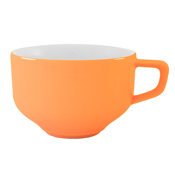 Obertasse 0,37 l - Form: Baristar - Dekor 78881, aprikose - aus Porzellan. Hersteller: Eschenbach., "Made in Germany".