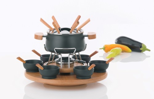 Fonduekarussell Natura Metall schwarz 25,5 cm 39,0 cm Ø 1,2l von Kela