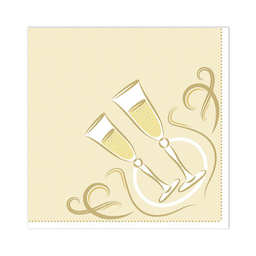 20 Servietten "ROYAL Collection" 1/4-Falz 25 cm x 25 cm gold "Festive Moments" von PAPSTAR