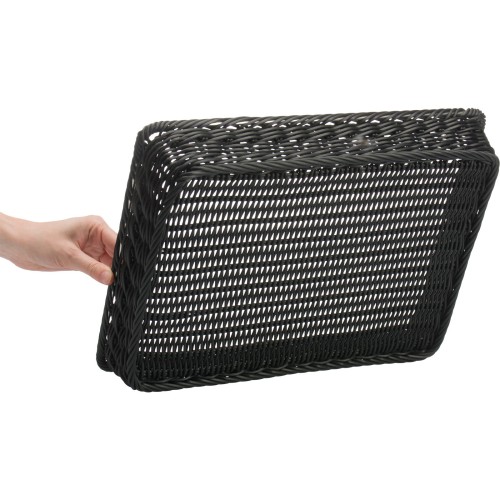 Westmark Korb rechteckig mit Metallrahmen, 40 x 30 x 7cm, schwarz