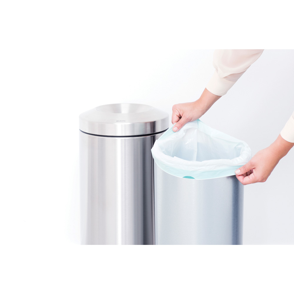 Brabantia Papierkorb Le Tube 30 L mit Zinkeinsatz (hoher Deckelring) Matt Steel