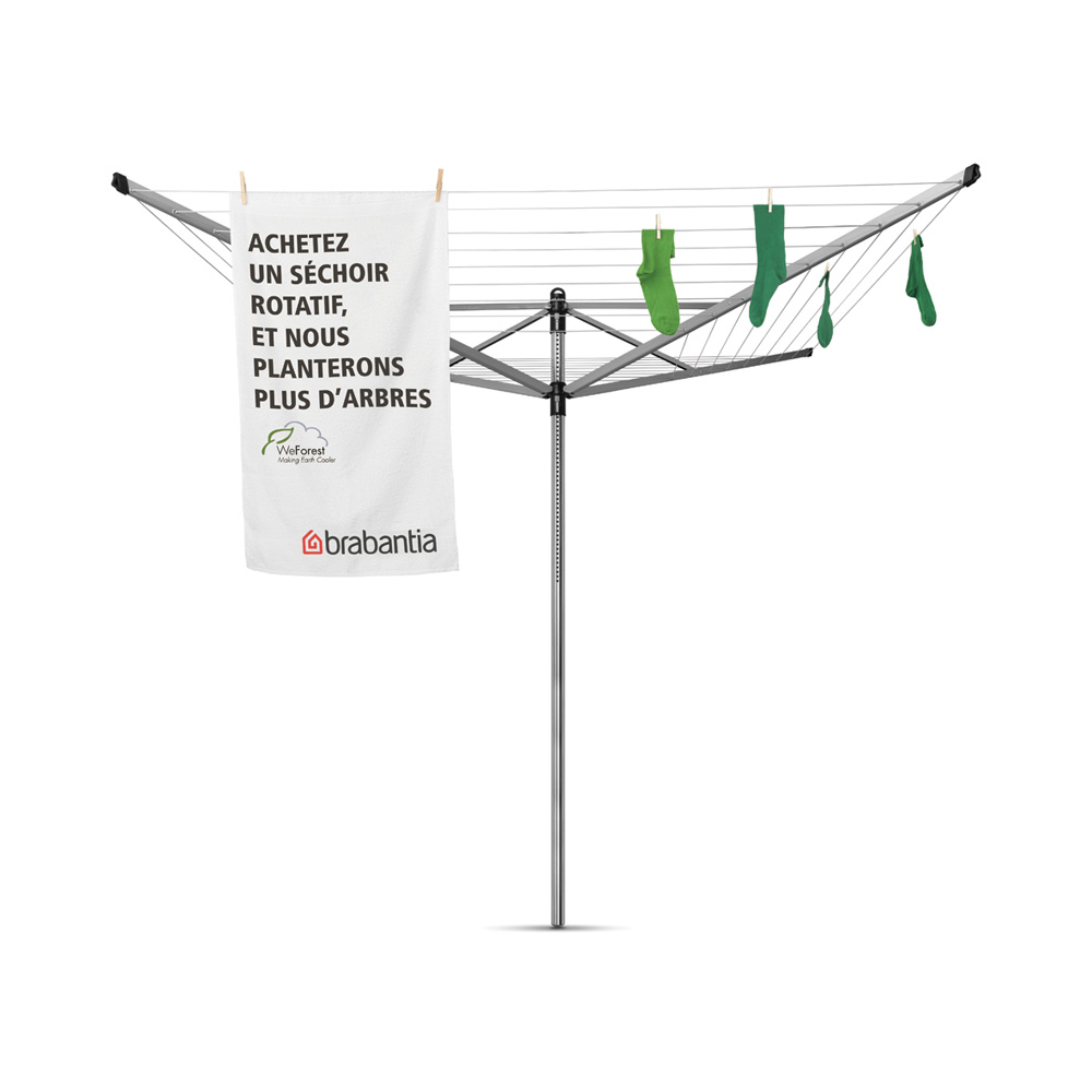 Brabantia Lift-O-Matic 50 M - 45 mm Rohr mit Bodenanker Metallic Grey