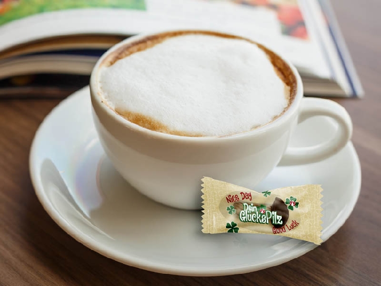 Hellma Glückspilze Inhalt 150 Port. á 3,2 g im Karton Leckere Mischung aus Schokolade und Keks