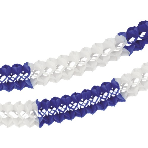 Großraumgirlande, Papier Ø 16 cm · 10 m blau/weiss schwer entflammbar von PAPSTAR