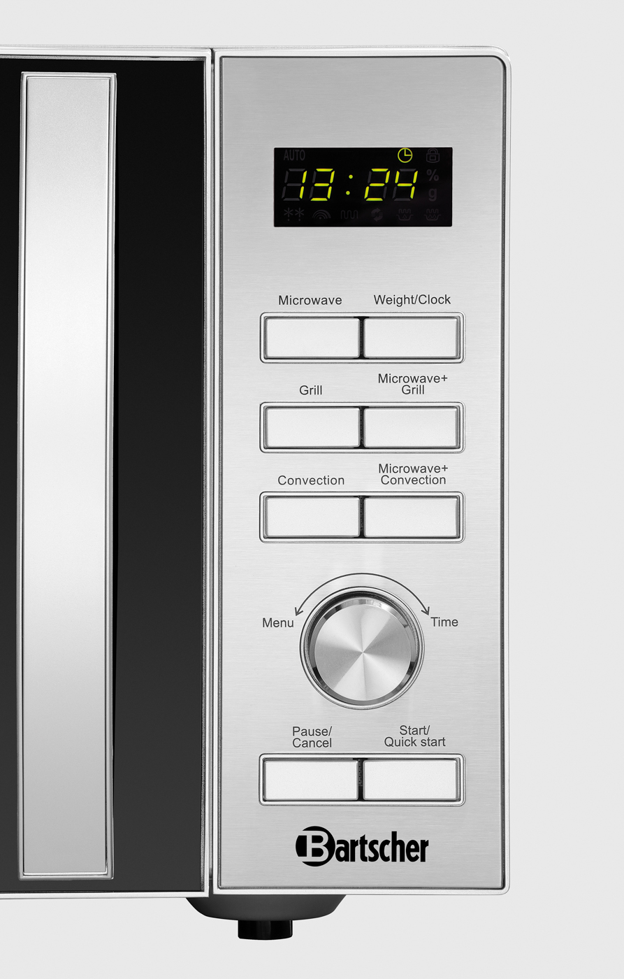Bartscher Mikrowelle 14251M-HLGR | Frequenz: 50 Hz | Maße: 48,5 x 44 x 282 cm. Gewicht: 16,4 kg