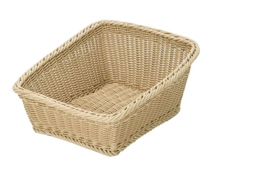 Saleen Präsentationskorb eckig, Farbe: hellbeige, Maße: 42 x 50 x 14/24 cm, spülmaschinengeeignet, lebensmittelecht.