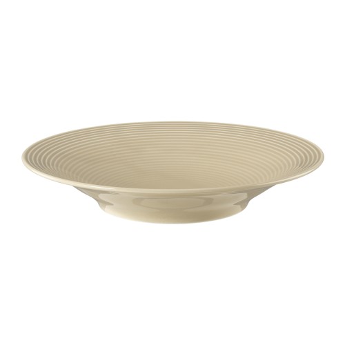 Seltmann Suppenteller rund 22,5 cm, rund mit Relief, Form: Beat, weiss Sandbeige, hohe Kantenschlagfestigkeit, Made in Germany
