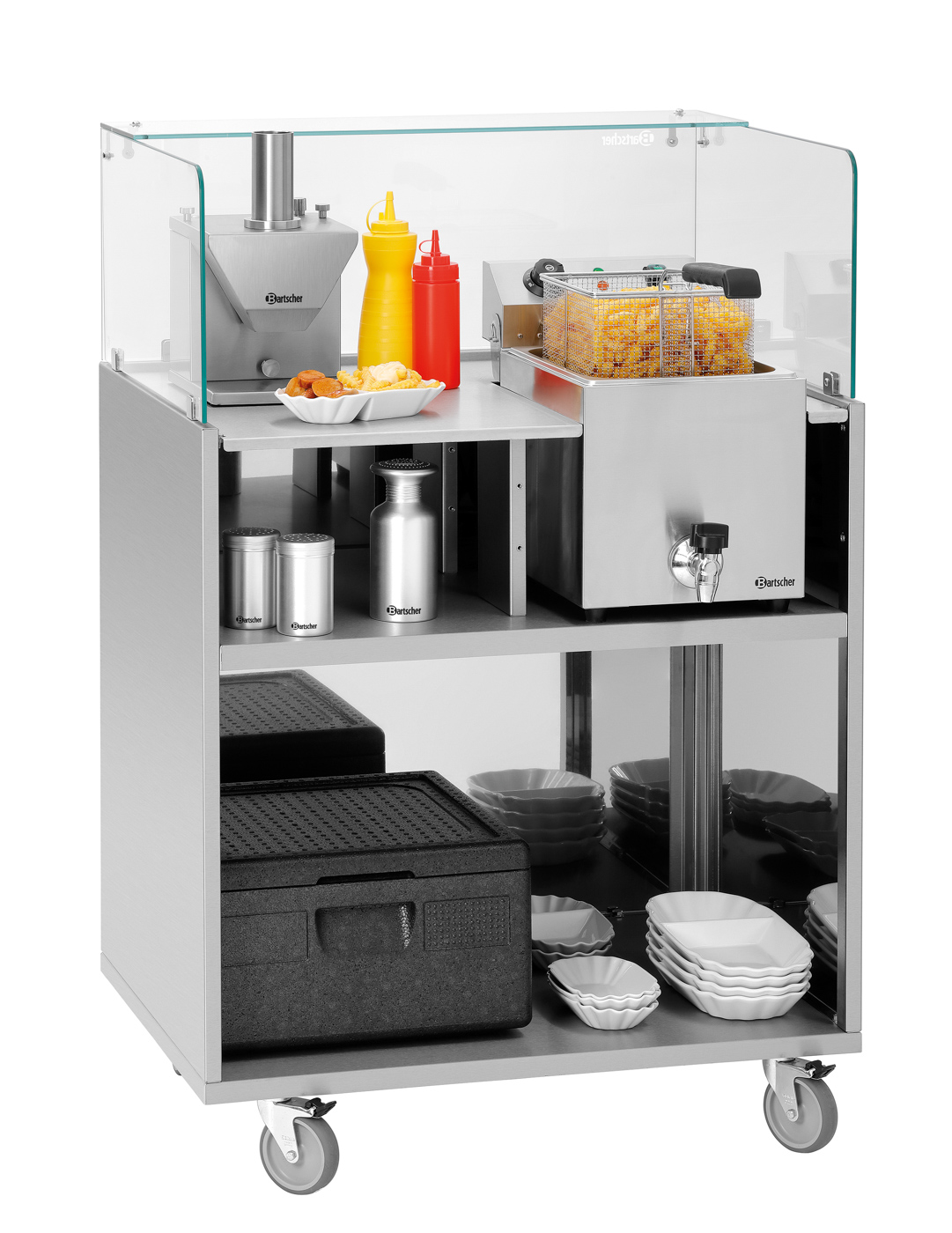 Bartscher Einlegeboden M1 Snackpoint 200 | TiefeStellfläche: 575 mm | Maße: 75,5 x 57,8 x 1,5 cm.Gewicht: 3,7 kg