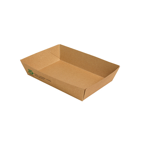 80 Snacktrays, Pappe "pure" 4 cm x 11 cm x 16 cm braun "100% Fair" extra groß von PAPSTAR
