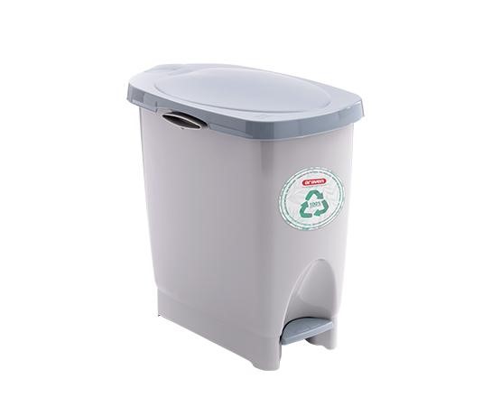 Mülleimer Ecobin von Araven, Deckel grau, Volumen 22 Liter, 42,4x26,2x42 cm (LxBxH), mit Fußtritt/Treteimer.