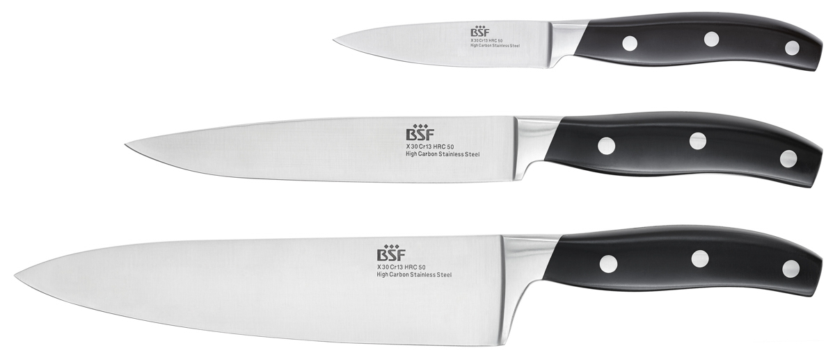 Messerset, 3-tlg, Kunststoff, Serie: Daytona. Marke: BSF