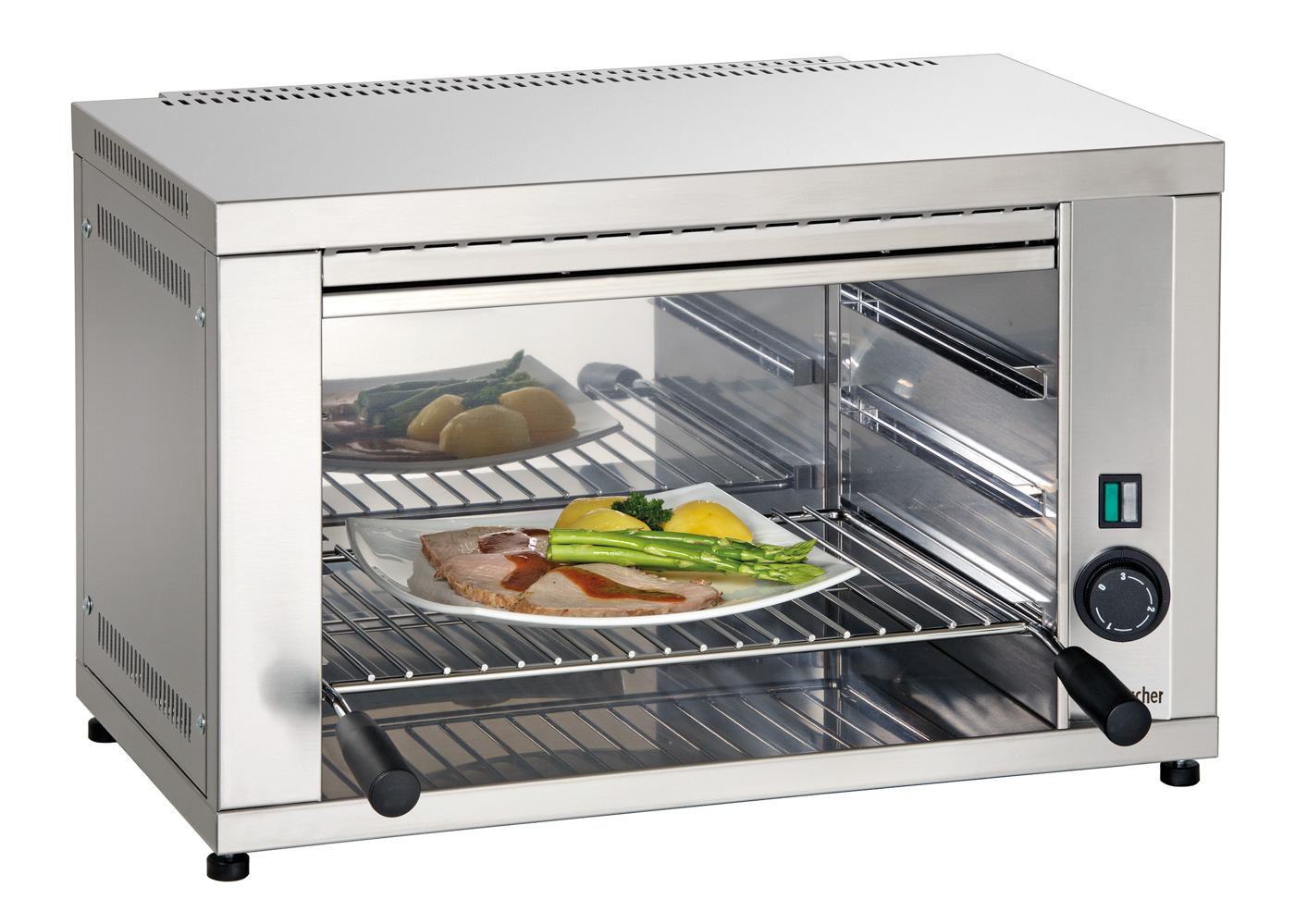 Bartscher Salamander 400-1Z |Fettauffangbehälter: Ja | Maße: 59,7 x 36,8 x 36,5cm. Gewicht: 13,8 kg