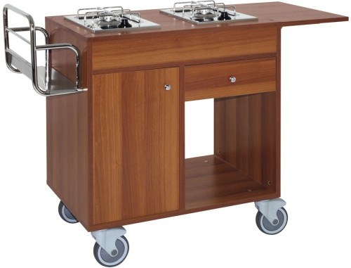 ETERNASOLID® Flambierwagen VULCANO - Kirsche, 2 Brenner getrennt