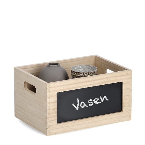 Allzweckkiste m. Tafel, Holz / Maße: 28x20x15 cm