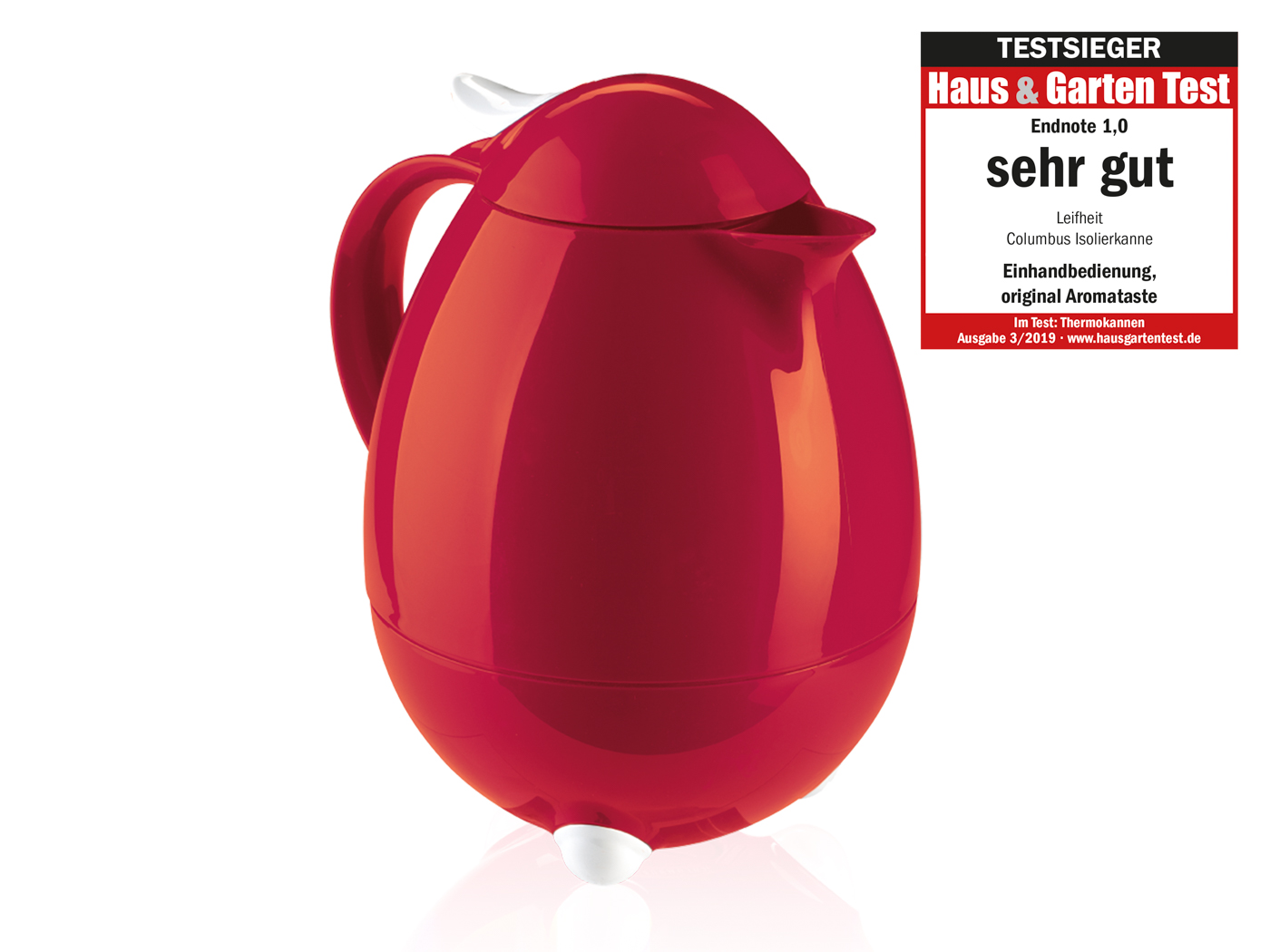 Leifheit Isolierkanne Columbus 1,0 ltr. dunkelrot/weiß