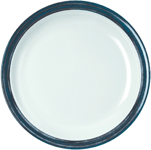 WACA Speiseteller BISTRO in weiß-jeansblau, aus Melamin. Durchmesser: 23,5 cm.