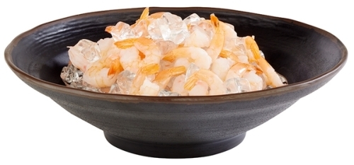 Schale -MARONE- Ø 30,5 cm, H: 8,5 cm, 2 Liter Melamin, schwarz mit braunem Rand spülmaschinengeeignet stapelbar nicht