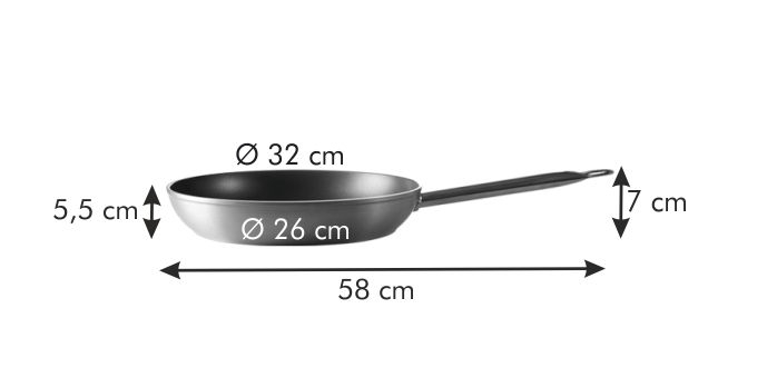 Bratpfanne GrandCHEF ø 32 cm, langer Stiel