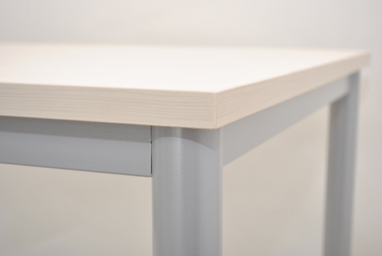 Schreib-/Besprechungstisch KREFELD, Größe: 160 x 80 cm, Höhe: 75 cm, Farbe: ahorn, Metallgestell: silbergrau