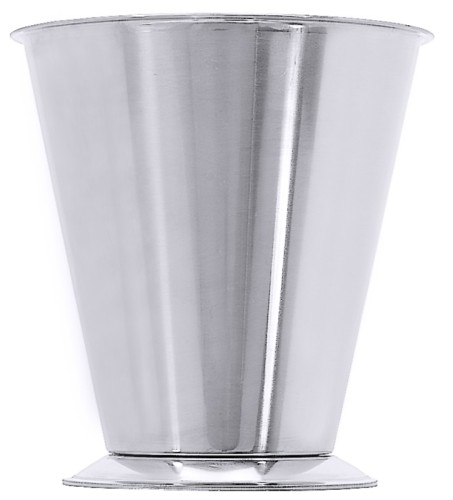 Fondanttrichter-Halter aus Edelstahl 18/10, seidenmatt poliert, innen Messskala Volumen: 1,5 l, Durchmesser oben: 15 cm, Höhe: