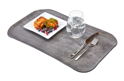 Versa Century Polyester Holzoptik Tablett 37 x 53 cm Graue Eiche von Cambro