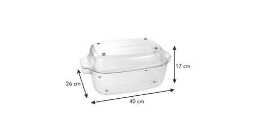 Bräter mit Deckel GrandCHEF 40 x 26 cm, aus Glas