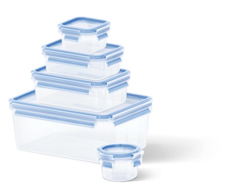 Emsa CLIP & CLOSE Frischhaltedosen-Set 5-teilig (0,15 + 0,20 + 0,55 + 1,00 + 3,70 Liter) aus Kunststoff - 100 % dicht - Made in Germany