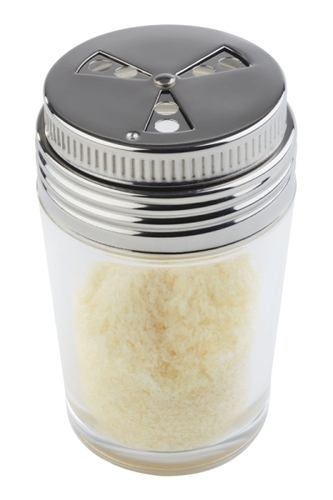 Multistreuer Ø 6,5 cm, H: 12 cm Glas, 200 ml Deckel aus 18/8 Edelstahl mit Schraubverschluss mit 3 verschieden Lochgrößen Ø 6