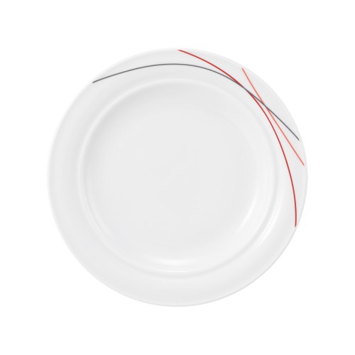 Seltmann Teller flach 20 cm Fahne, rund, Form: Community, Dekor: 57402 Red Line, hohe Kantenschlagfestigkeit, Made in Germany